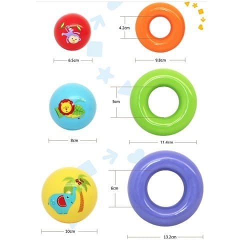 Fisher Price Rainbow Stacked Ball / Bola Bayi / Mainan Susun Bola