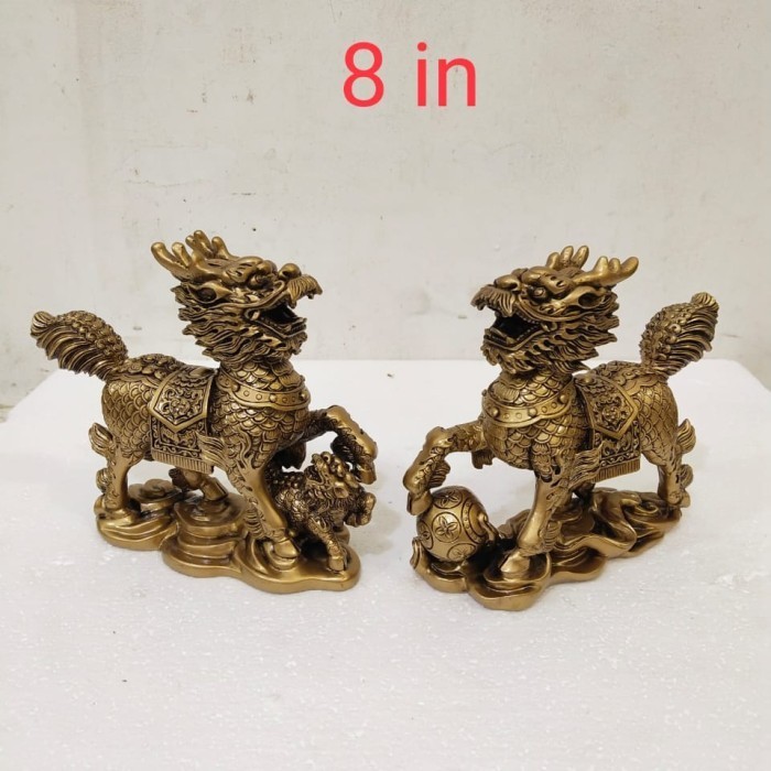PATUNG KILIN / QILIN / KIRIN / QI LIN FIBER - 8 INCH