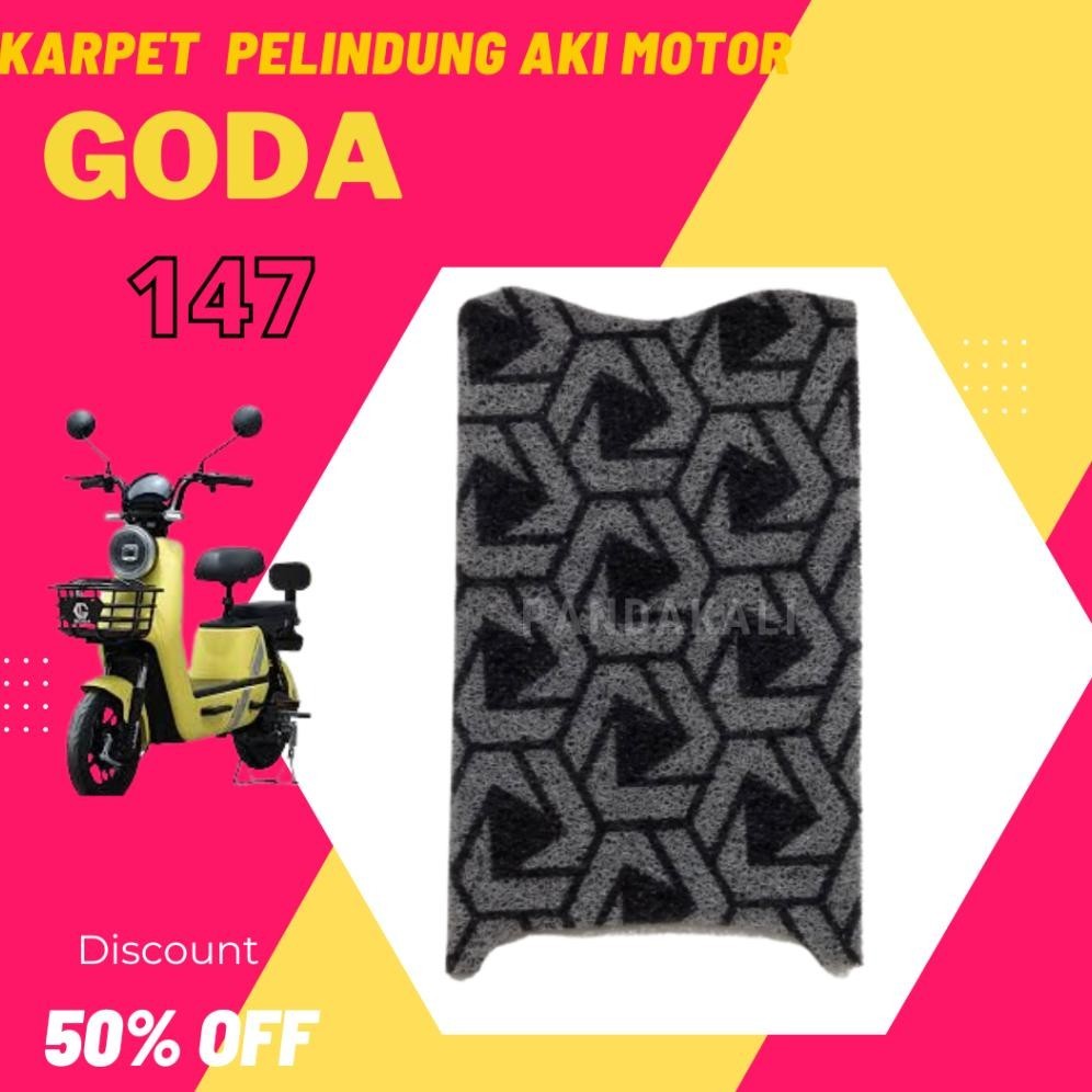 Karpet sepeda motor listrik EXOTIC GODA 147 GOLDEN TIGER Alas Keranjang Alas Step Belakang Printing 