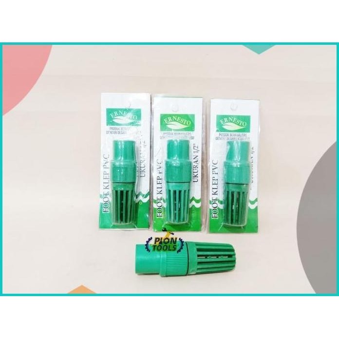 ERNESTO FOOTKLEP PVC 1/2" HIJAU Foot Klep Plastik Tusen Klep 1/2 inch