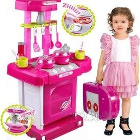 Mainan Anak Kitchen Set Koper Besar Pink / Mainan Masak-Masakan