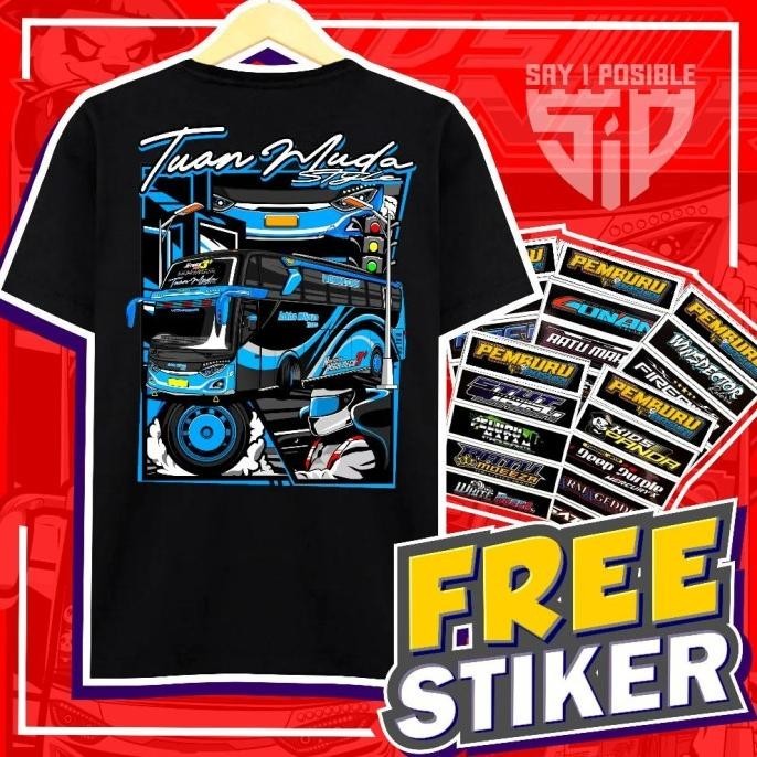Original ( Free Stiker ) Kaos Bus Tuan Muda Azkha Wijaya Trans Anak