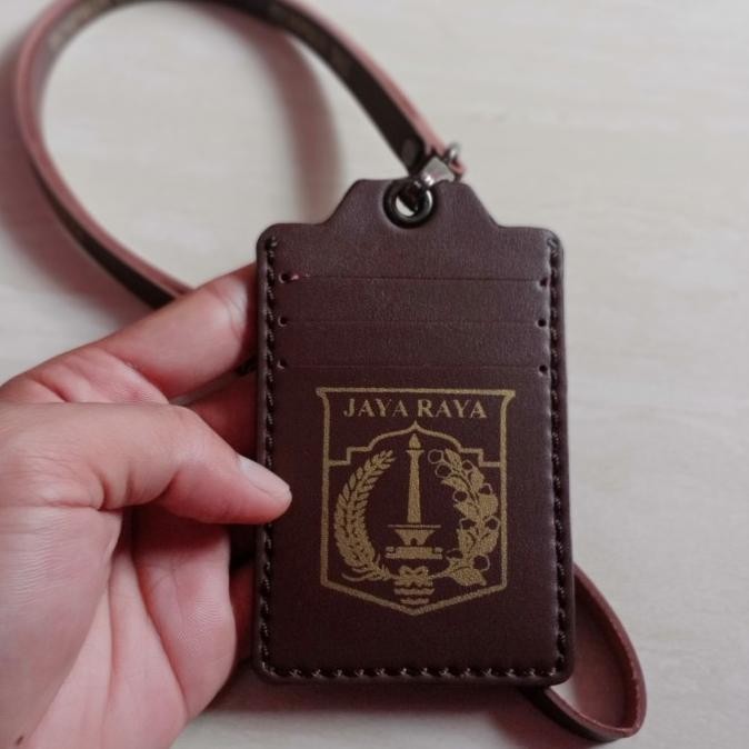 

tali gantungan name tag id card logo pemprov DKI coklat BS01