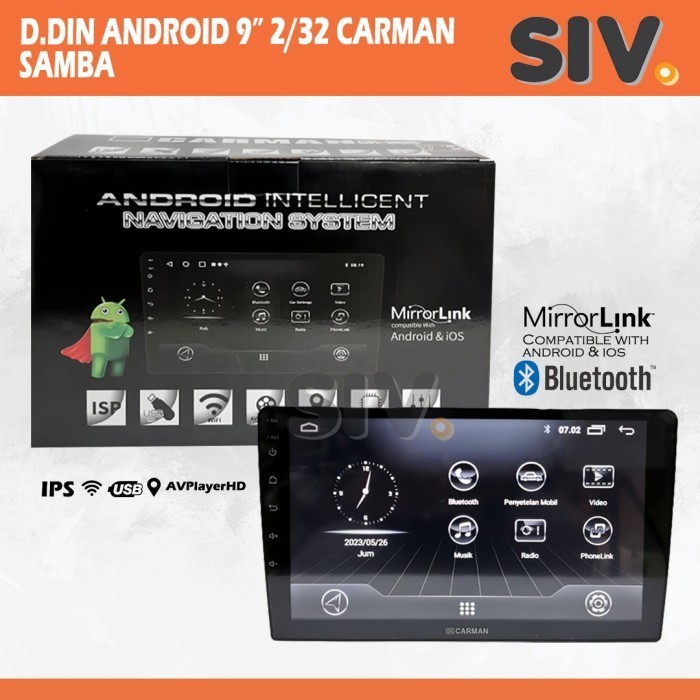 DOUBLE DIN ANDROID 7" 9" 10" CARMAN SAMBA RAM 3/32 TV MOBIL ANDROID MURAH