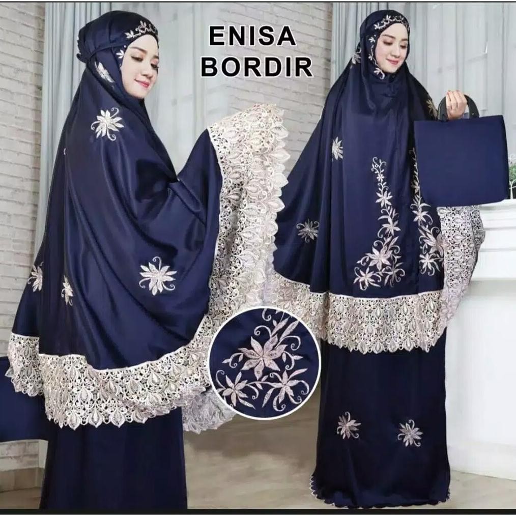 KODE 000 mukena enisa bordir Mukena Luna Maya Dewasa Renda Bordir Terbaru 2020 TERLARIS