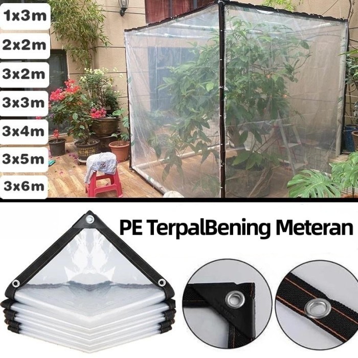 Terbaru Kanopi Tahan Air Film Plastik Kain Kerai Transparan Tahan Hujan Promo Terlaris