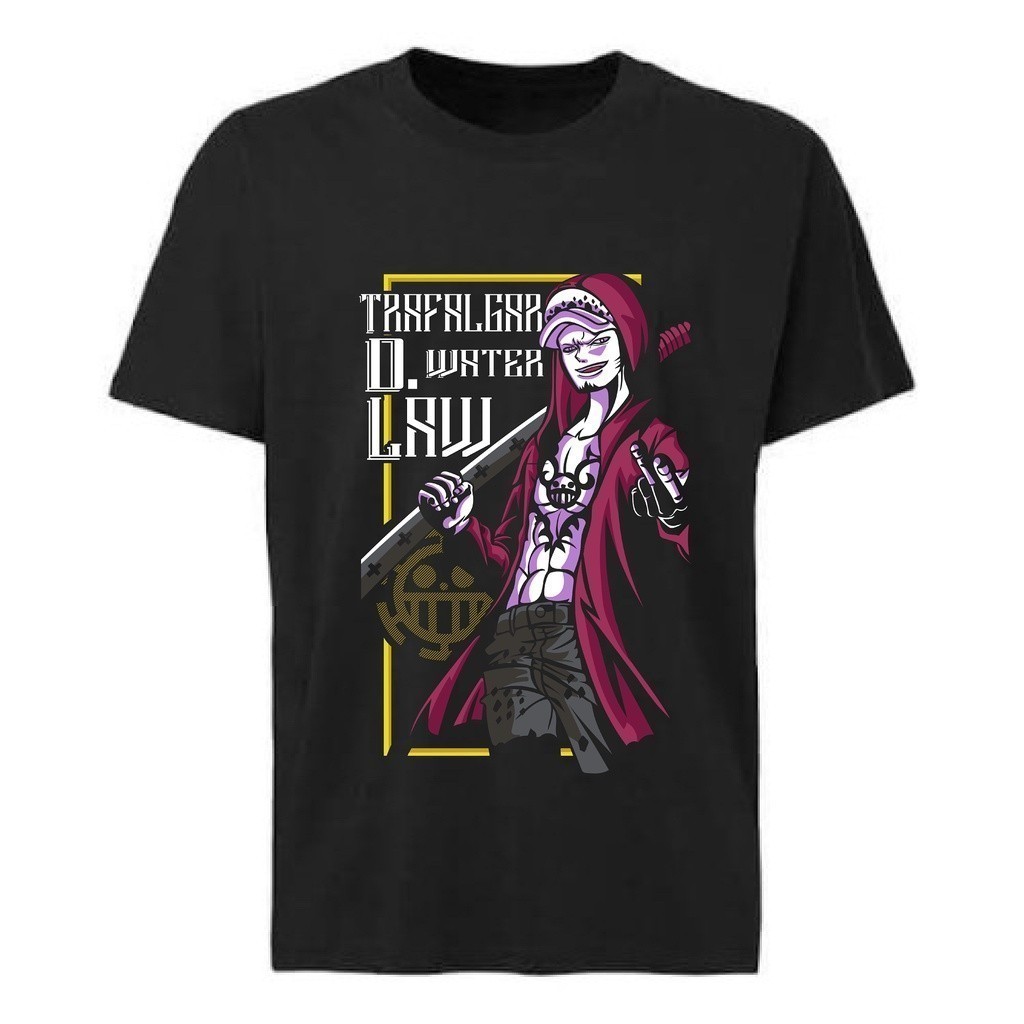 Kaos T Shirt Pria Anime Trafalgar D Water Law One Piece Anime Cartoon