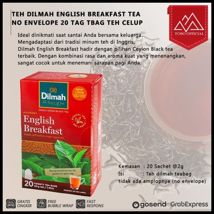 

Teh Dilmah English Breakfast Tea No Envelope 20 Tag Tbag Teh Celup