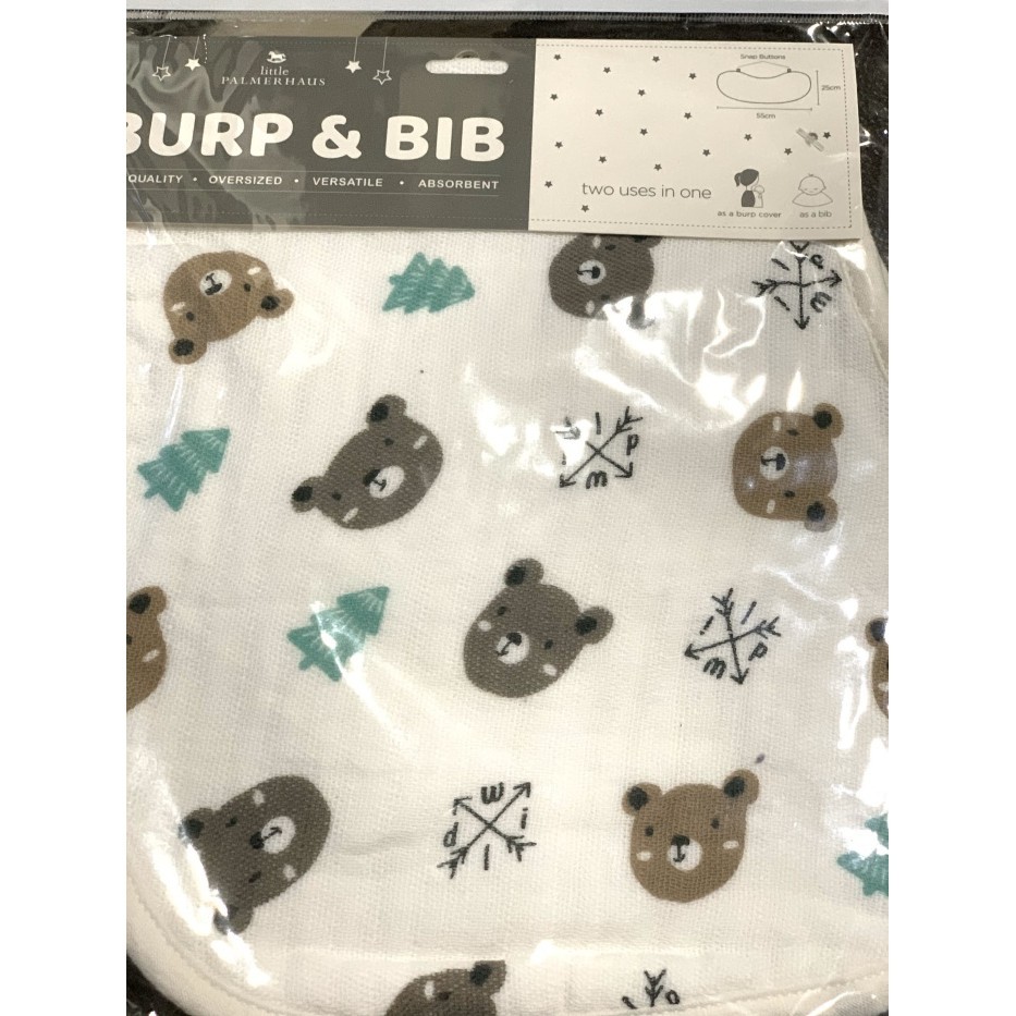 Baby Burp & Bib Little Palmerhaus Burp And Bib Celemek Bayi
