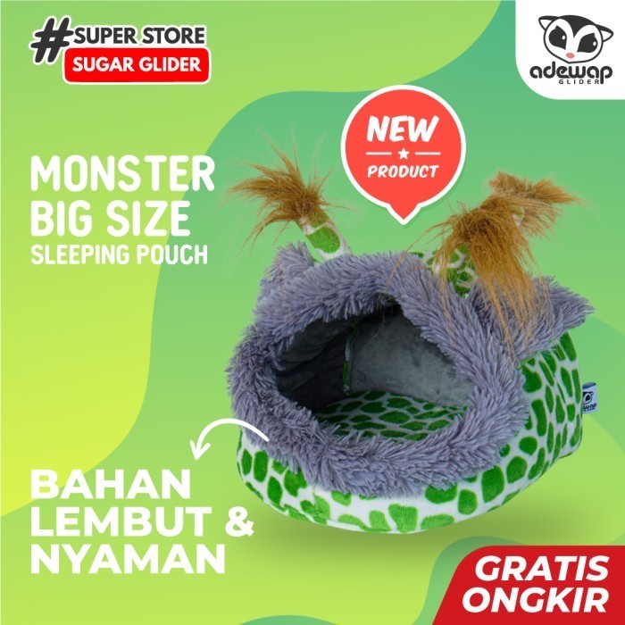 SLEEPING POUCH MONSTER BIG SIZE TEMPAT TIDUR LANDAK MINI SUGAR GLIDER