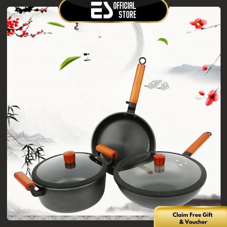Set Alat Masak 3 in 1 Multifungsi Panci & Wajan & Wokpan Set Material Tebal