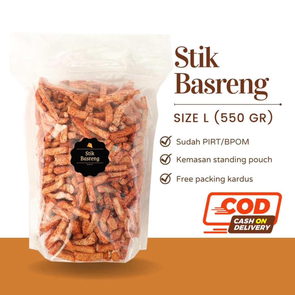 

[DELISH SNACKS] Stik Basreng Pedas (L) 550gr / Snack Cemilan / Camilan Pedas Asin