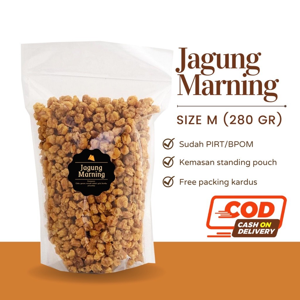 

[DELISH SNACKS] Jagung Marning (M) 280gr / Popcorn / Snack Cemilan Camilan Pedas Manis