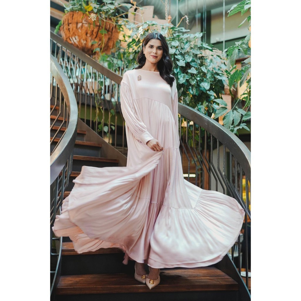 Benang Jarum - Meza Tiered Maxi Dress - Pink