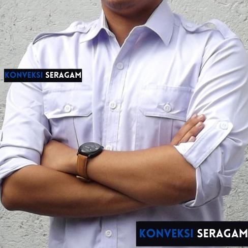 PDL Baju Kemeja Seragam Kerja Pakaian Dinas Lapangan Maroon Bordir