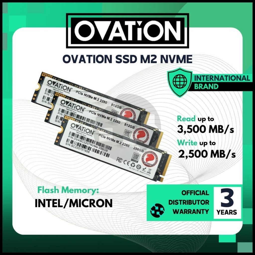 Ovation Ssd Nvme M.2 256Gb / 512Gb / 1Tb Ssd M 2 Nvme Pcie 2280 Internal Ssd Garansi Resmi 3Thn Tela