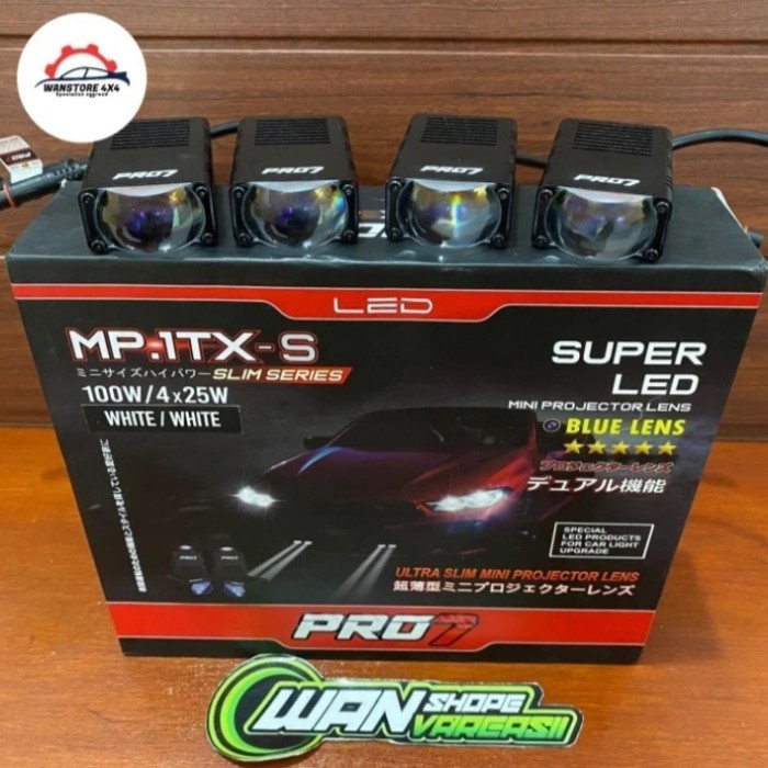 MINI PROJIE PRO7 MP.1TX -S / MP1TX SLIM BLUE LENS 4 X 25W / MP1TXS Murah