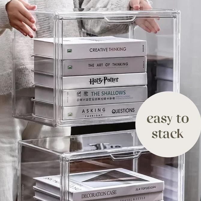 

KITAKATA Transparent Acrylic Book Magazine Organizer Container Box