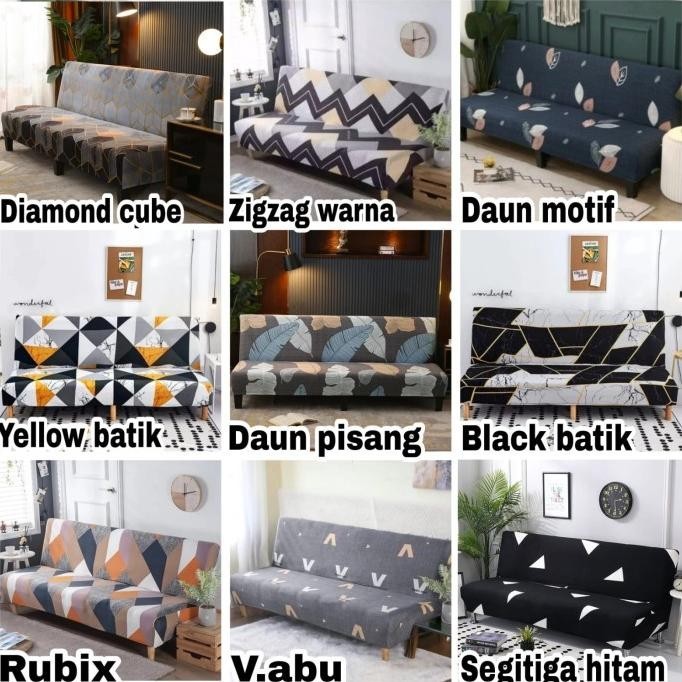 Cover sofa bed INFORMA elastic-Sarung PENUTUP sofa bed STRECTH motif