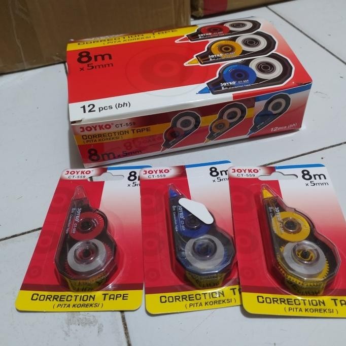 

Corection Tape 8 M/Ct-559 Joyko 1 Box Isi 12Pcs