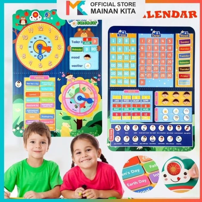 

Mainan Edukasi Jam Dengan Kalender Sticker Interaktif Mk911 Kualitas Premium