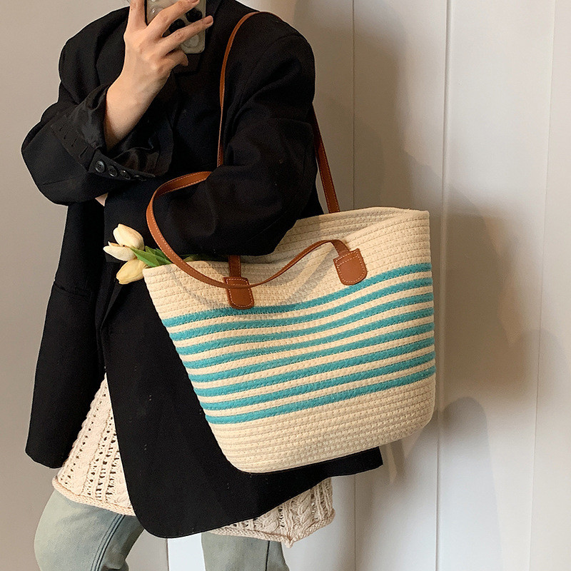 Tas Tote Gaya Korea Tas Wanita Kapasitas Besar Kelas Atas 2024 Musim Semi Baru Tas Keranjang Sayuran