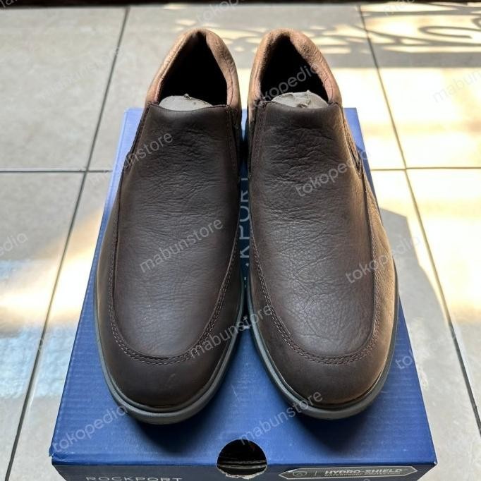 Sepatu Pria Rockport Tm City Slip On Waterproof Brown