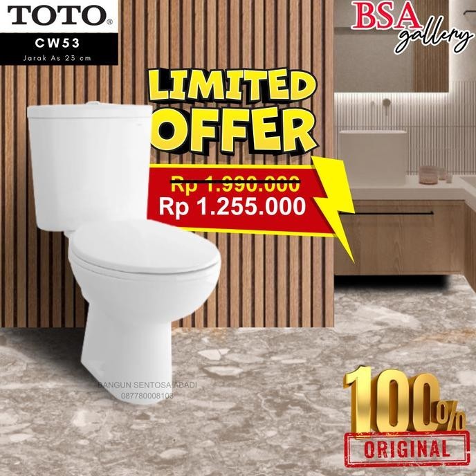 KLOSET DUDUK TOTO + JET SHOWER LENGKAP TINGGAL PASANG + TEE KLOSET