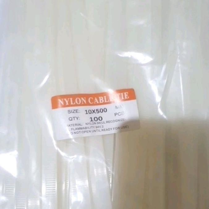 

Kabel Ties Nylon Cable Tie 10 X 500Mm ( Lebar 1Cm X Panjang 50Cm ) Kualitas Premium