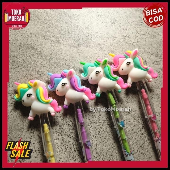 

BEST DEAL PENSIL UNICORN PELURU 4 8 12PCS PENSIL LUCU UNICORN RAINBOW HAIR COD !!!!