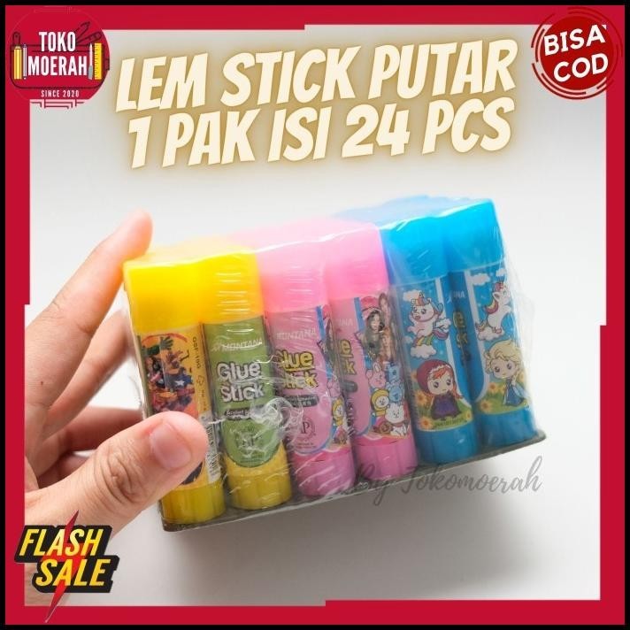 

BEST DEAL LEM MURAH ISI 24PCS LEM PUTAR GROSIR UNIK MURAH LEM STICK IMUT COD