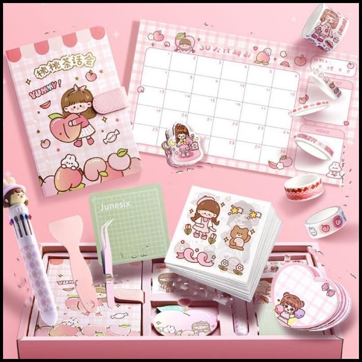 

TERMURAH CUTE DIARY SET DJOURNAL BOOK BUKU JURNAL ANAK DENGAN DIY STICKER !!!!!