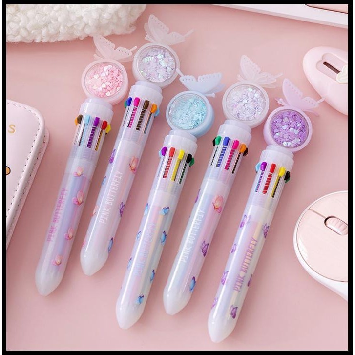 

BEST DEAL PULPEN 10 WARNA BUTTERFLY BOLPEN KUPU KUPU !