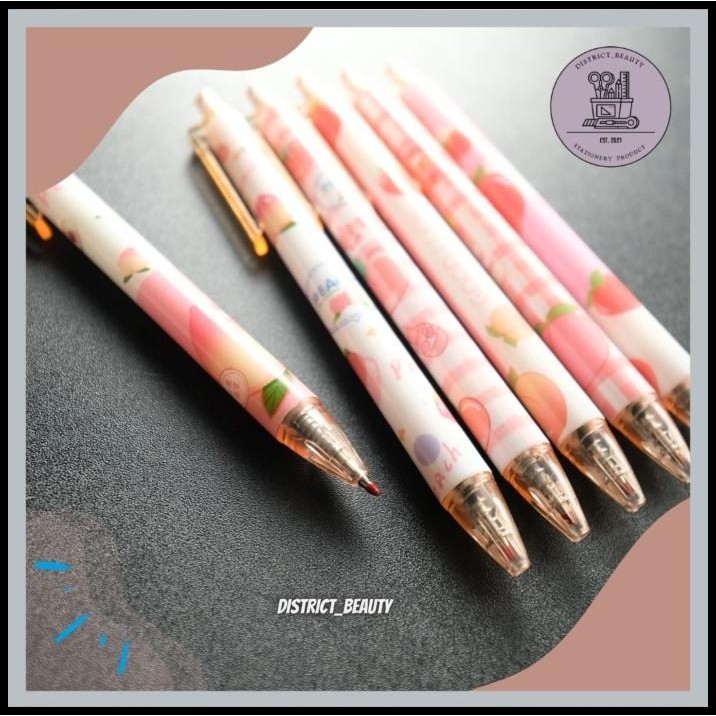 

TERMURAH PULPEN CETEK PEACH 1 SET ISI 6 PCS PENA MEKANIK GEL BUAH PERSIK LUCU