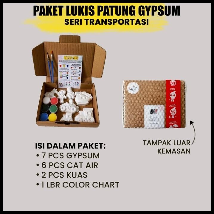 

TERBARU PAKET LUKIS GYPSUM SET MELUKIS ANAK LENGKAP MEWARNAI PATUNG