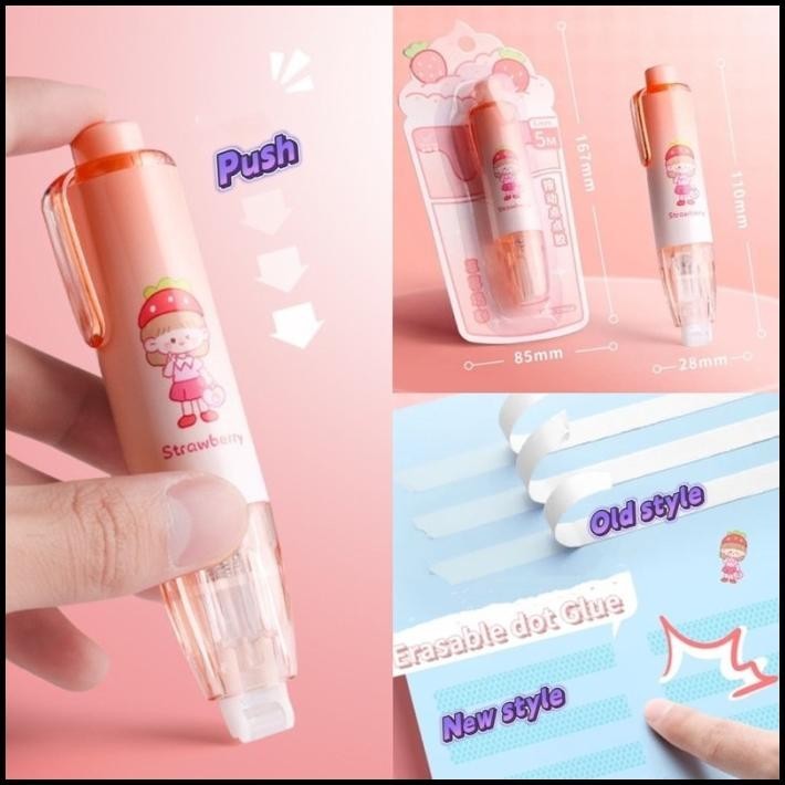 

TERMURAH CUTE RETRACTABLE GLUE TAPE STICK PEN LEM DOUBLE TAPE LEM PEN CETEK !!!!