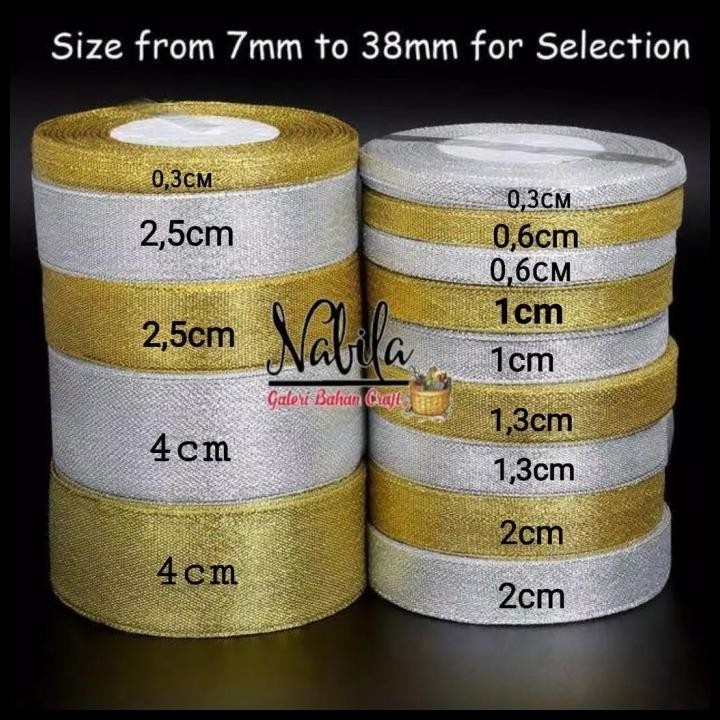 

HOT DEAL PITA METALIK EMAS - GOLD UKURAN 3MM - 5CM PITA KADO / SOUVENIR !!!