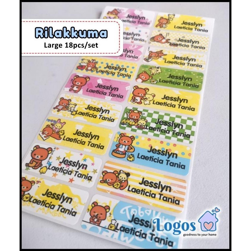 

TERBARU RILAKUMA LABEL NAMA WATERPROOF STIKER ANAK SANRIO JEPANG RILAKKUMA