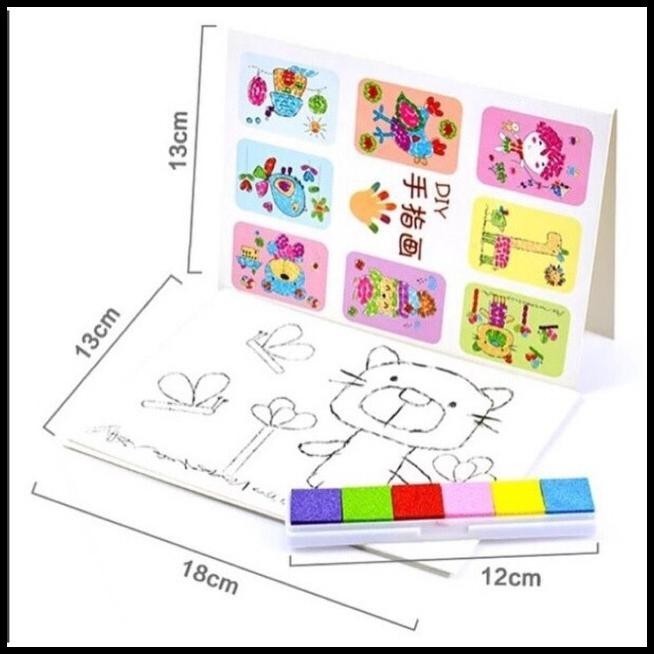 

TERMURAH FINGER PAINTING SET WITH 6 COLORS AND 8 TEMPLATES - CAT JARI SPONGE !!!!