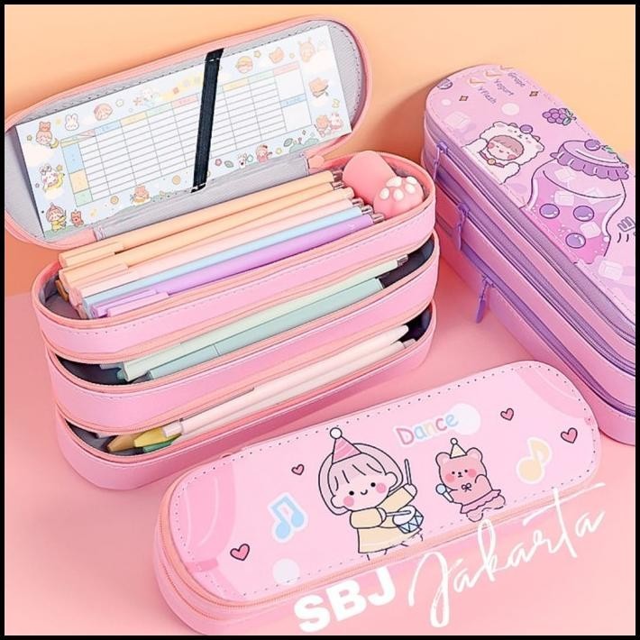 

HOT DEAL TEMPAT PENSIL KOTAK PENSIL 3 LAYER KOREAN STYLE PENSIL CASE SBJ-PC3L !!!!!!!