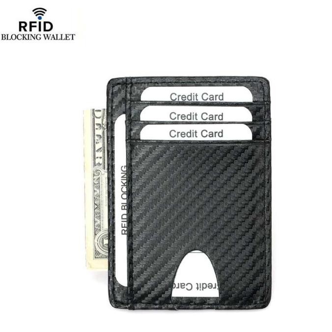 

Dompet Card Holder Tempat Kartu Atm Nama Rfid Mini Pria Kulit Sintetis Kualitas Premium