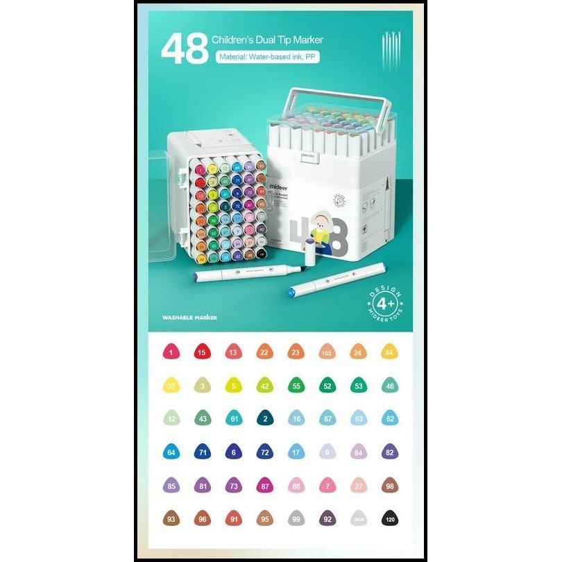 

GRATIS ONGKIR MIDEER DUAL TIP MARKER 48 WARNA