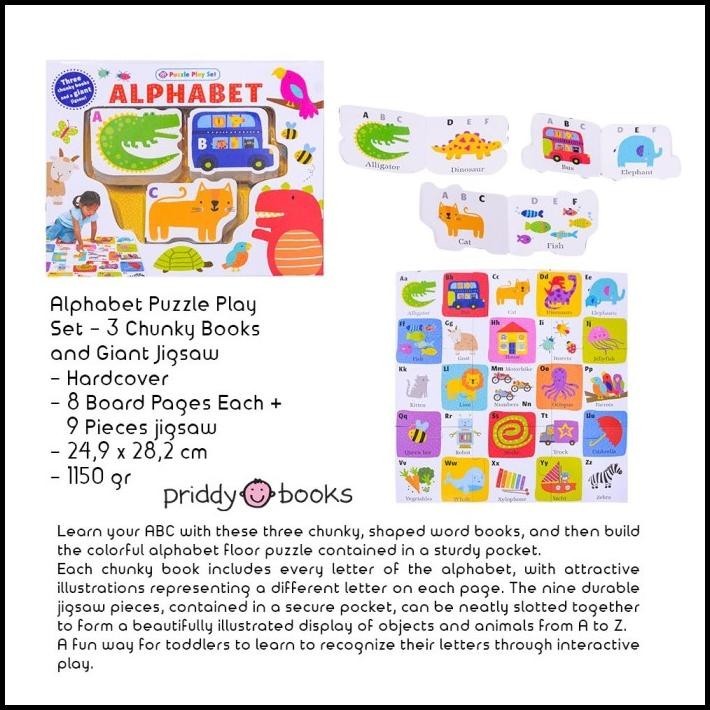 DISKON PRIDDY ALPHABET PUZZLE PLAY SET CHUNKY BOOKS AND GIANT JIGSAW - MAINAN