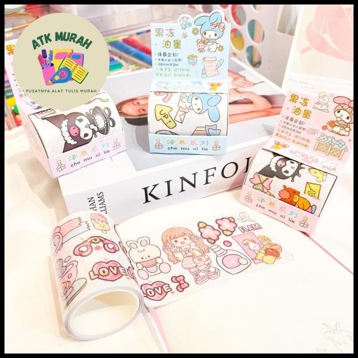 

TERMURAH WASHI TAPE SANRIO SZ - 150 LEBAR 5 CM PANJANG 3 METER !