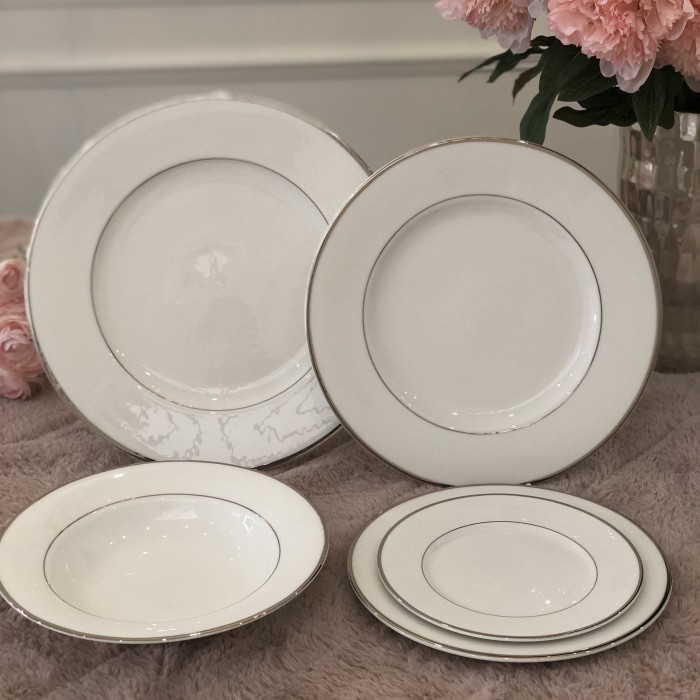 Mikasa Cameo Platinum Rim Plate White St Saint James Tableware Piring