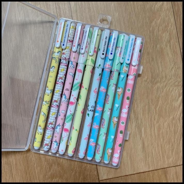 

TERBARU PULPEN KADO UNIK LUCU 1 SET ISI 10 PCS FREE BOX REAL 10 TINTA PEN PENA !!!