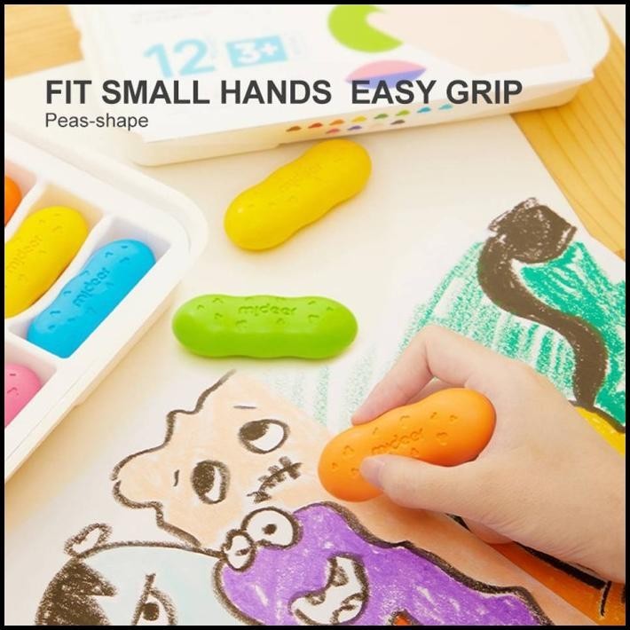 

GRATIS ONGKIR MIDEER PEA CRAYON 24 COLOURS - BABY CRAYON - ODORLESS CRAYON !!!
