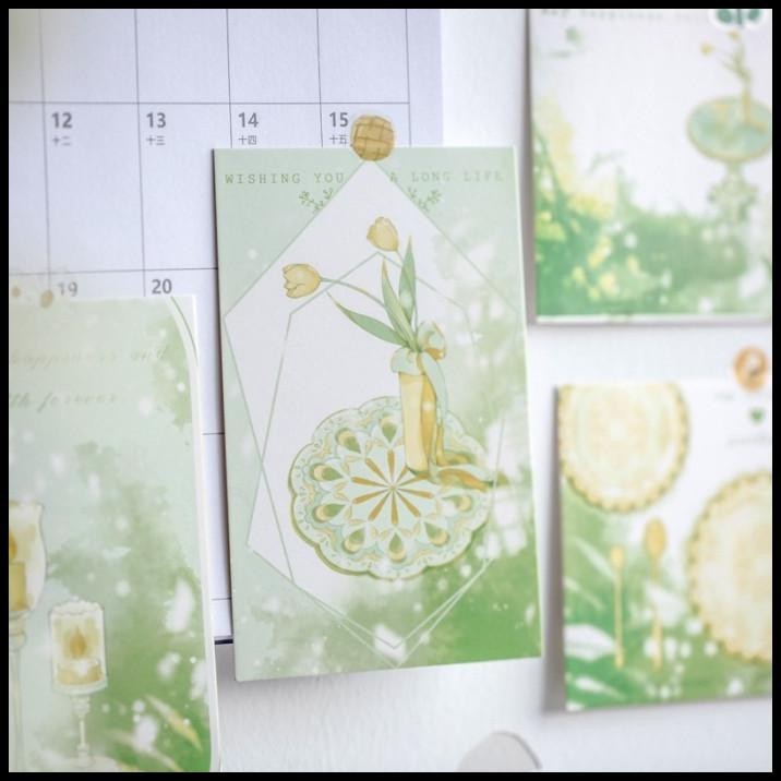 

GRATIS ONGKIR POSTCARD GREEN FIELD TEA PARTY SERIES AESTHETIC MOTIF KARTUN ANIME FAI !!