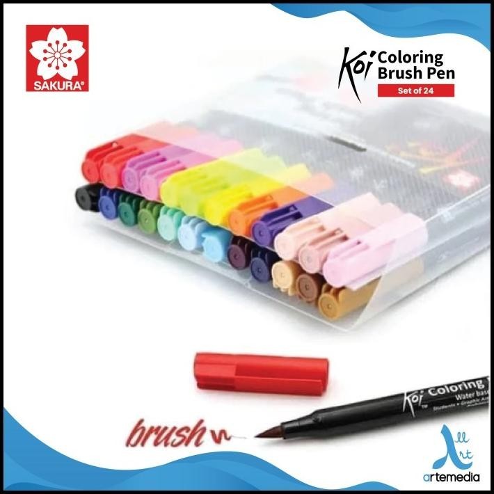 

BRUSH PEN SAKURA KOI COLORING BRUSH PEN SET 24 PENA KUAS WARNA