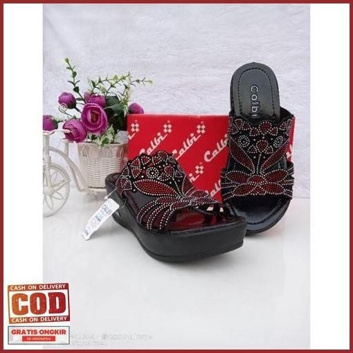 Terlaris Sandal Wanita Calbi Model Terbaru 2022 Sandal Wedges Selop Cewek Kekinian Bayar Di Tempat C